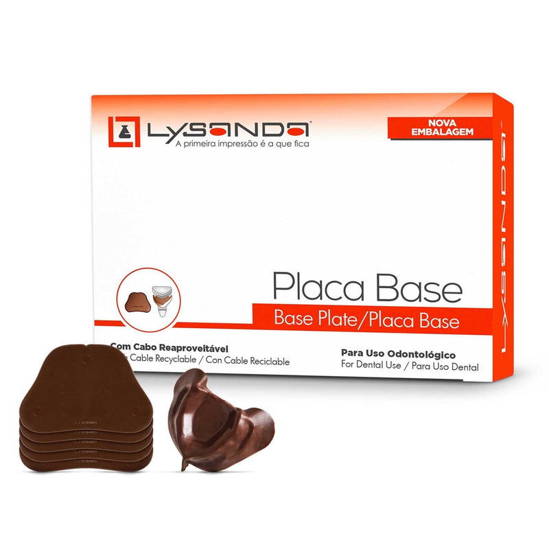 Placa Base Inferior ou Superior - Pacote com 50 Unidades para Prótese Dentária - Lysanda
