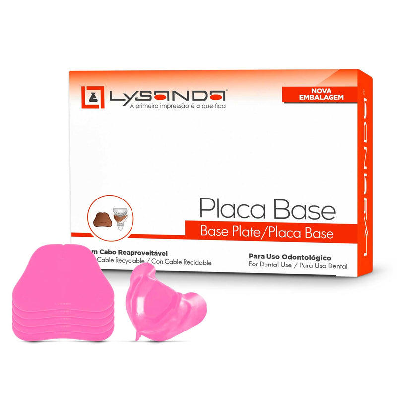Placa Base Inferior ou Superior Lysanda - Pacote com 100 Unidades para Moldagem e Próteses - Lysanda
