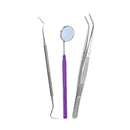 Kit Clínico Odontológico Completo - Sonda Exploradora N°5, Pinça e Espelho com Cabo