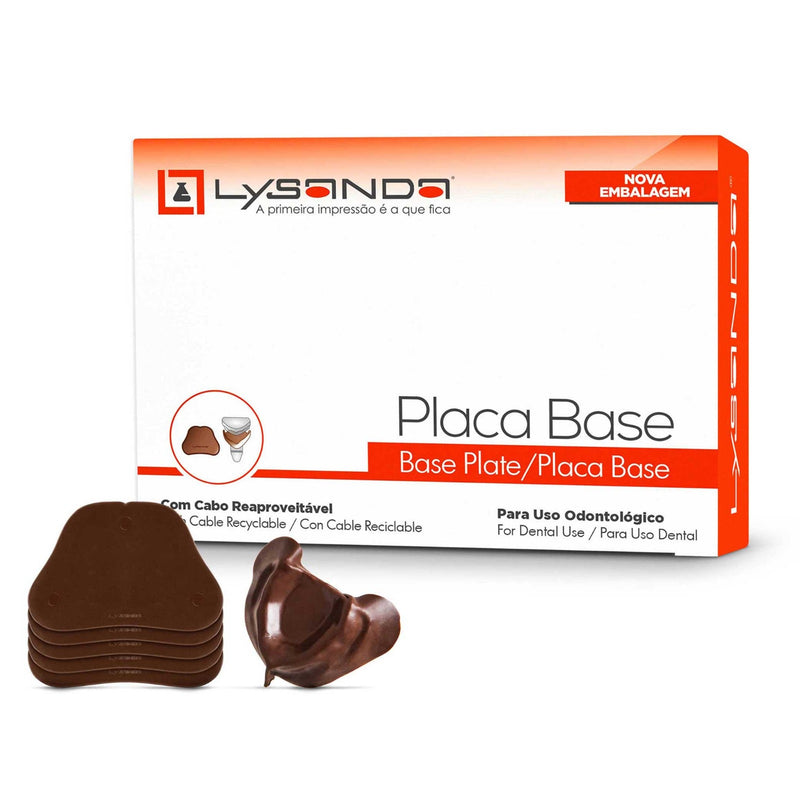 Placa Base Inferior ou Superior Lysanda - Pacote com 100 Unidades para Moldagem e Próteses - Lysanda